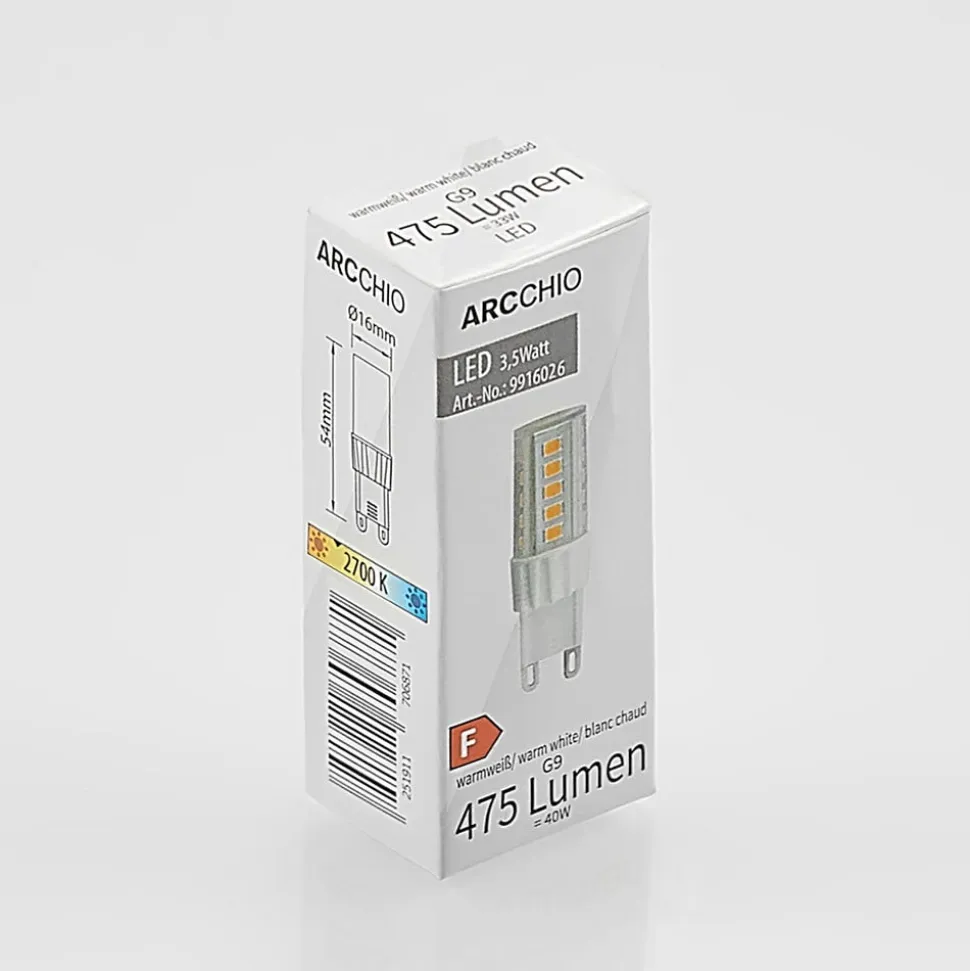 Arcchio LED-stiftsokkelpære, G9, 4,5 W, klar, 2.700 K