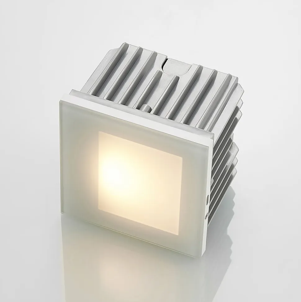 Arcchio LED-vægindbygningslampe Zamo, hvid, 11 cm, metal, IP65