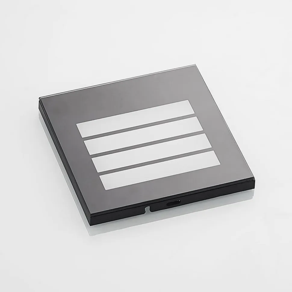 Arcchio LED-vægindbygningslampe Zamo, lamel, sort, IP65