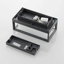 Arcchio LED-væglampe Ismera, antracit/opal, IP65, glas