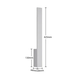 Arcchio LED-væglampe Ivano, højde 43 cm, børstet aluminium