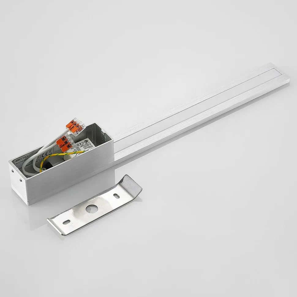Arcchio LED-væglampe Ivano, højde 43 cm, børstet aluminium
