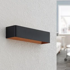 Arcchio LED-væglampe Karam, 37 cm, sort, metal, op/ned