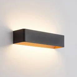 Arcchio LED-væglampe Karam, 37 cm, sort, metal, op/ned