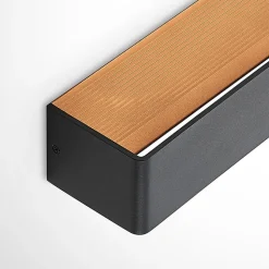 Arcchio LED-væglampe Karam, 37 cm, sort, metal, op/ned