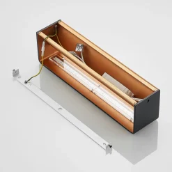 Arcchio LED-væglampe Karam, 37 cm, sort, metal, op/ned