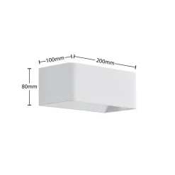 Arcchio LED-væglampe Karam, 20 cm, hvid, metal, op/ned