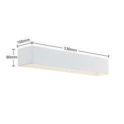 Arcchio LED-væglampe Karam, 53 cm, hvid, metal, op/ned