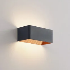 Arcchio LED-væglampe Karam, 20 cm, sort, metal, op/ned