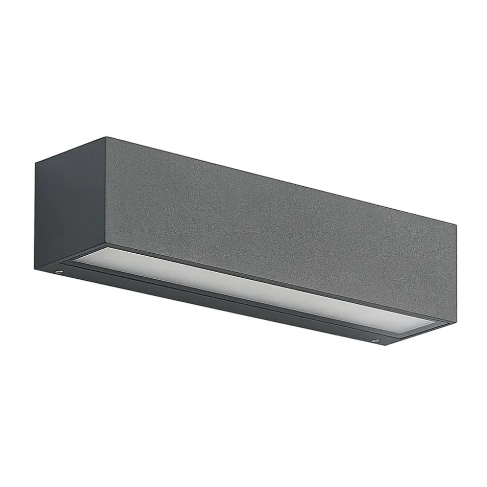 Arcchio LED-væglampe Lengo, 25 cm, 2 lyskilder, antracit, CCT