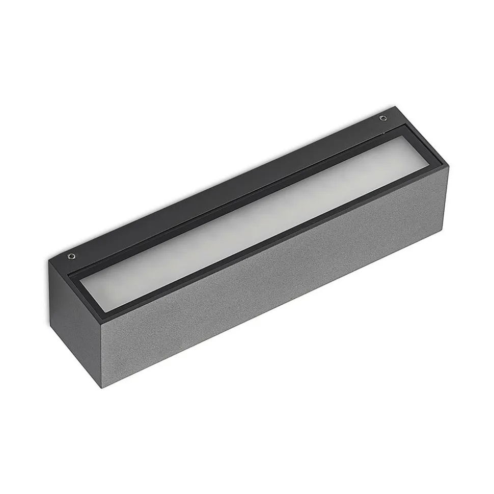 Arcchio LED-væglampe Lengo, 25 cm, 2 lyskilder, antracit, CCT