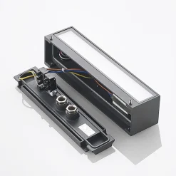 Arcchio LED-væglampe Lengo, 25 cm, 2 lyskilder, antracit, CCT