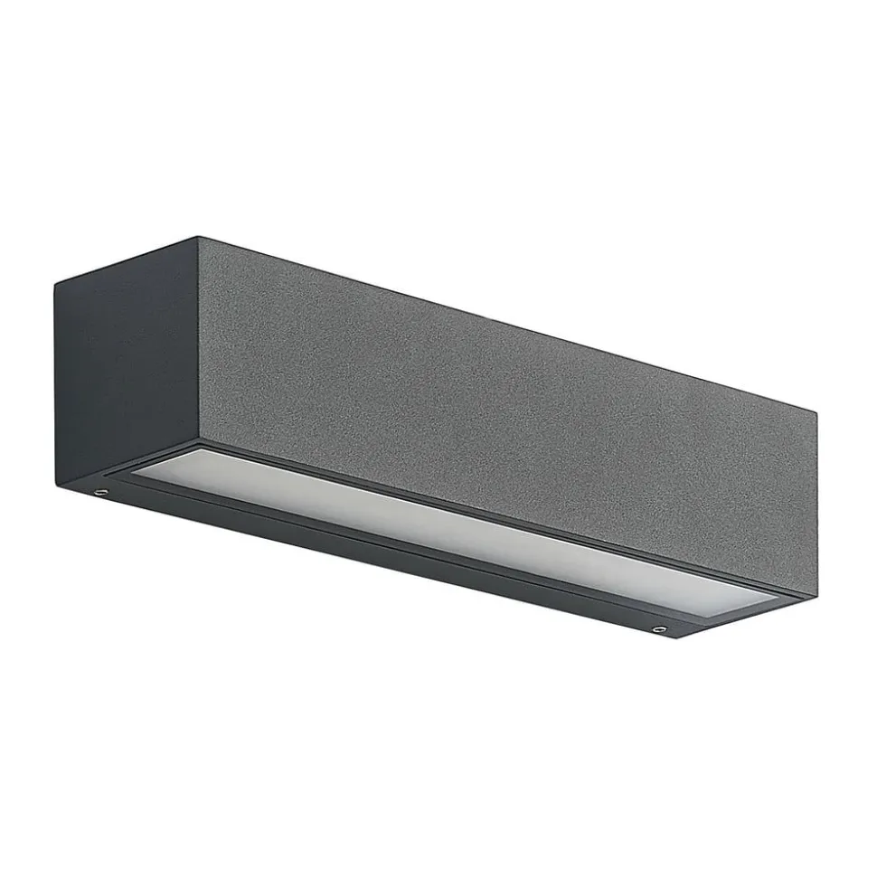 Arcchio LED-væglampe Lengo, 25 cm, 1 lyskilde, antracit, CCT