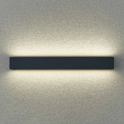 Arcchio LED-væglampe Lengo, 50 cm, 2 lyskilder, antracit, CCT