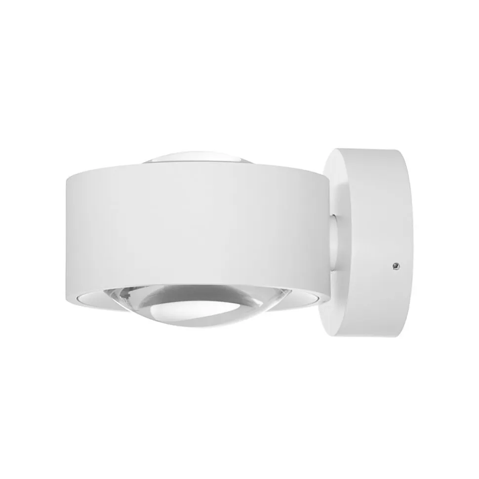 Arcchio LED-væglampe Rotari, linse, op/ned, hvid, metal