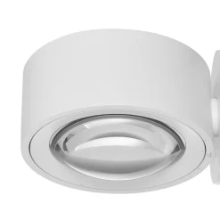 Arcchio LED-væglampe Rotari, linse, op/ned, hvid, metal