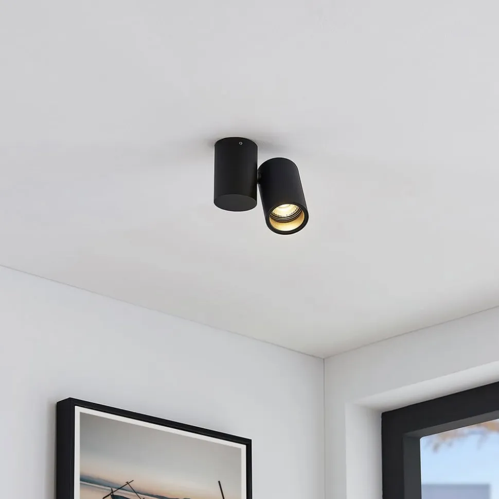 Arcchio loftlampe Gesina, 1 lyskilde, sort, aluminium, 11,6 cm