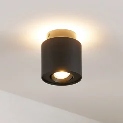 Arcchio loftlampe Walisa, Ø 10 cm, sort, metal, GU10