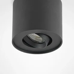 Arcchio loftlampe Walisa, Ø 10 cm, sort, metal, GU10