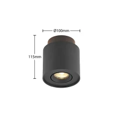 Arcchio loftlampe Walisa, Ø 10 cm, sort, metal, GU10
