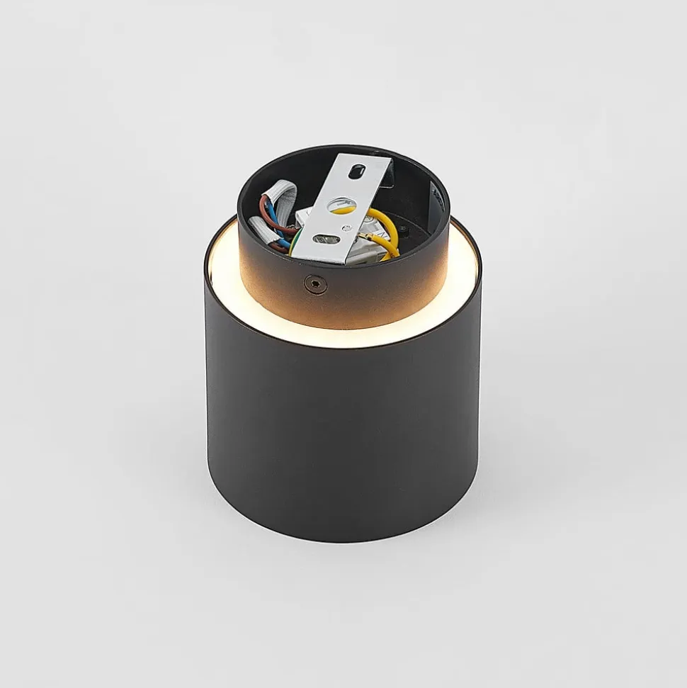 Arcchio loftlampe Walisa, Ø 10 cm, sort, metal, GU10
