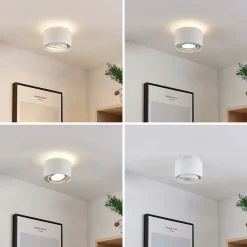Arcchio loftlampe Walisa, Ø 15 cm, hvid, metal, GU10