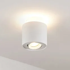 Arcchio loftlampe Walisa, Ø 10 cm, hvid, metal, GU10