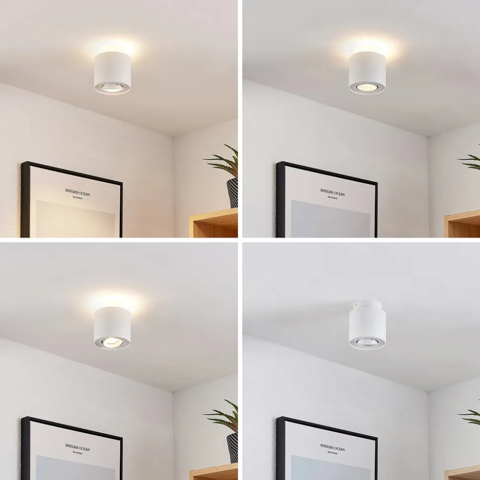 Arcchio loftlampe Walisa, Ø 10 cm, hvid, metal, GU10