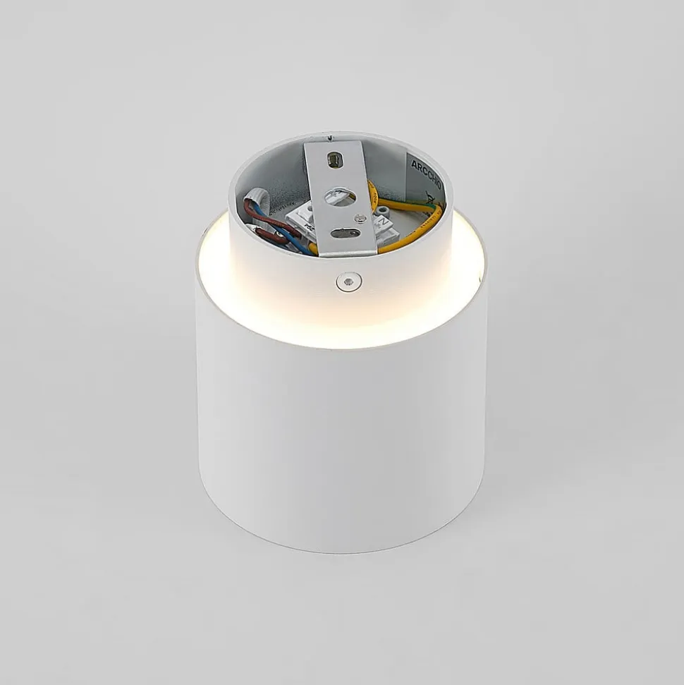 Arcchio loftlampe Walisa, Ø 10 cm, hvid, metal, GU10