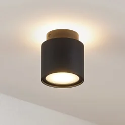 Arcchio loftlampe Walisa, Ø 10 cm, sort, diffuser, GU10