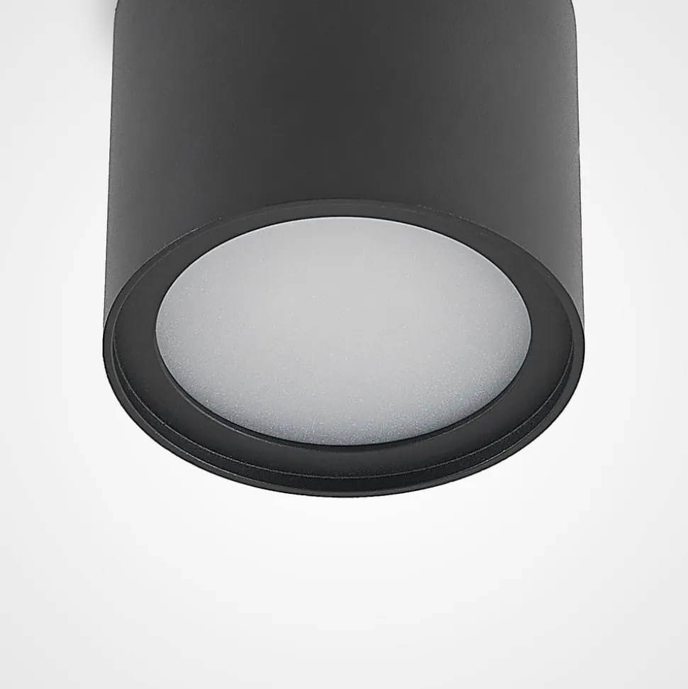 Arcchio loftlampe Walisa, Ø 10 cm, sort, diffuser, GU10
