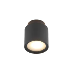 Arcchio loftlampe Walisa, Ø 10 cm, sort, diffuser, GU10