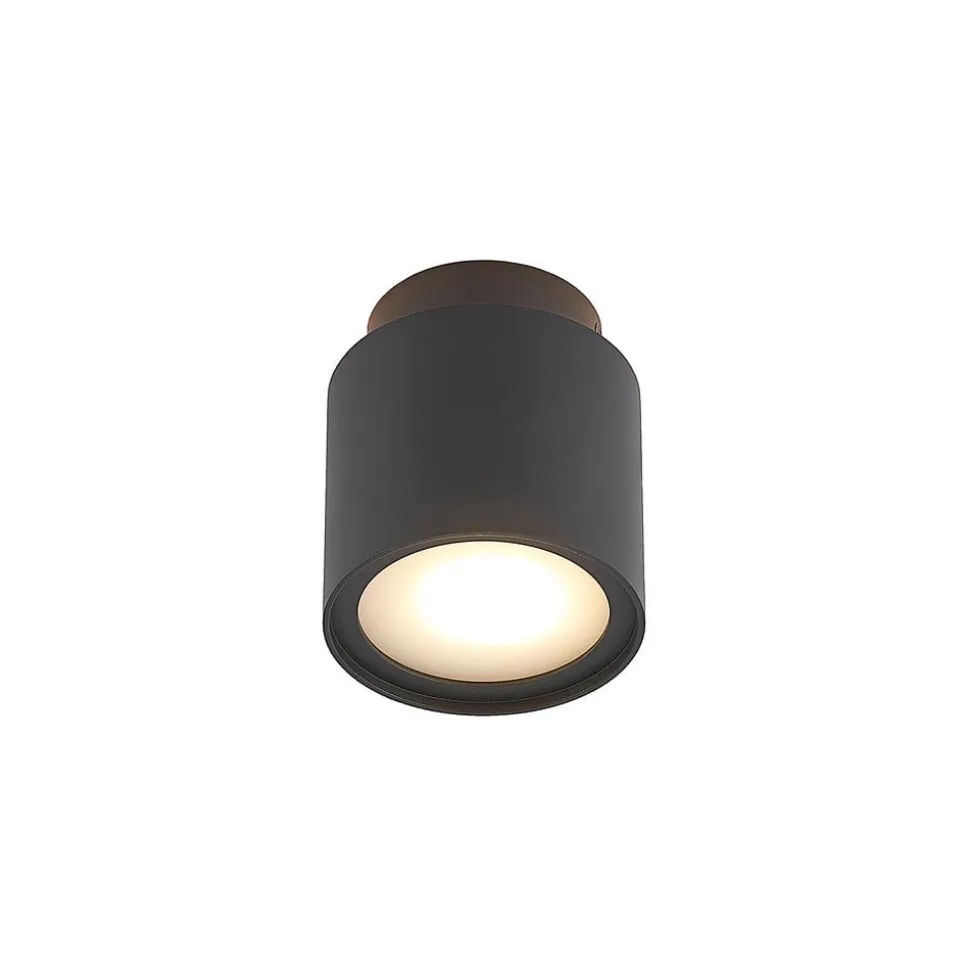 Arcchio loftlampe Walisa, Ø 10 cm, sort, diffuser, GU10