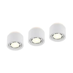 Arcchio loftlampe Walisa, Ø 15 cm, rund, hvid, sæt med 3 stk