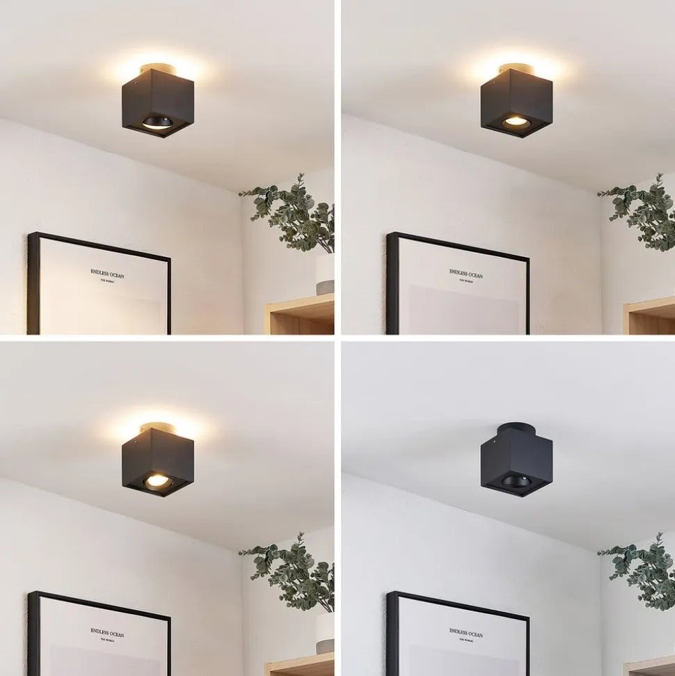Arcchio loftlampe Walisa, 10 x 10 cm, sort, GU10