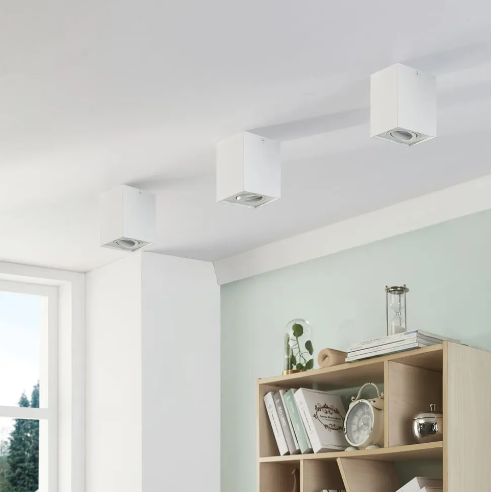 Arcchio loftspot Jolina, kantet, hvid, sæt af 2, aluminium