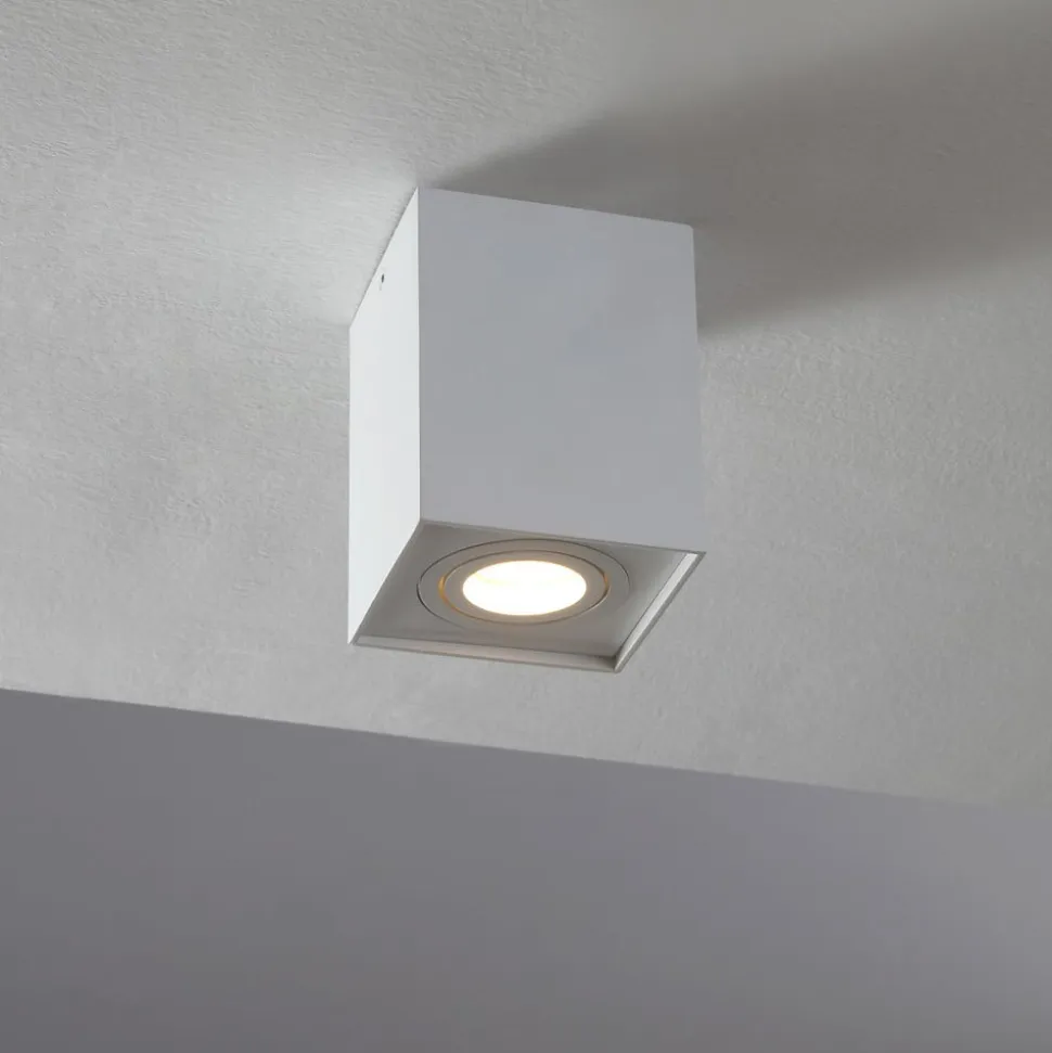 Arcchio loftspot Jolina, kantet, hvid, 13 cm, metal