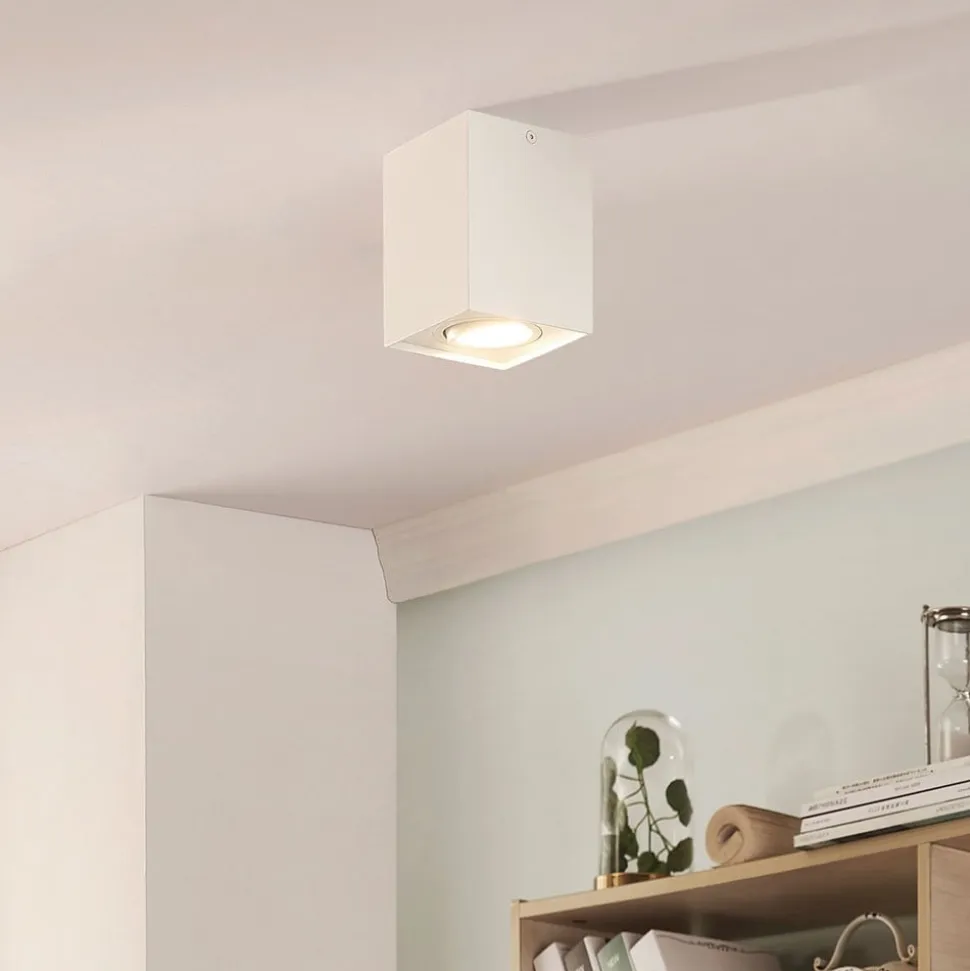 Arcchio loftspot Jolina, kantet, hvid, 13 cm, metal