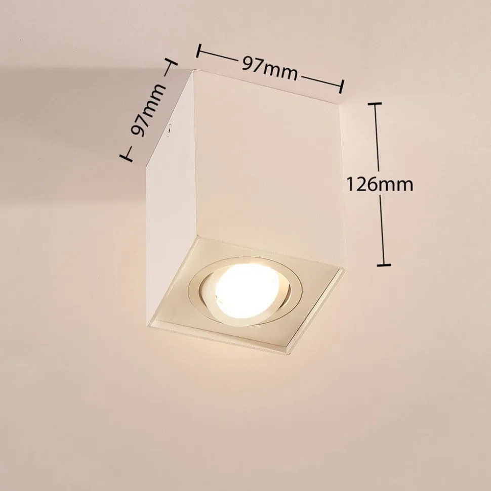 Arcchio loftspot Jolina, kantet, hvid, 13 cm, metal
