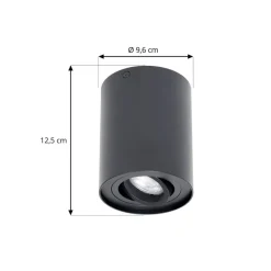Arcchio loftspot Jolina, rund, antracit, 13 cm, metal