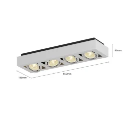 Arcchio loftspot Ronka, 65 cm, 4 lyskilder, hvid, GU10