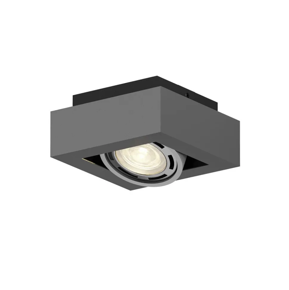 Arcchio loftspot Ronka, grå, 19 cm x 19 cm, GU10