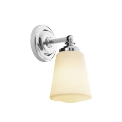 Arcchio Mahdi væglampe til badeværelset, krom, glas, 11 cm, IP44