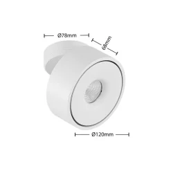 Arcchio Rotari LED-loftlampe, hvid, drejelig, metal