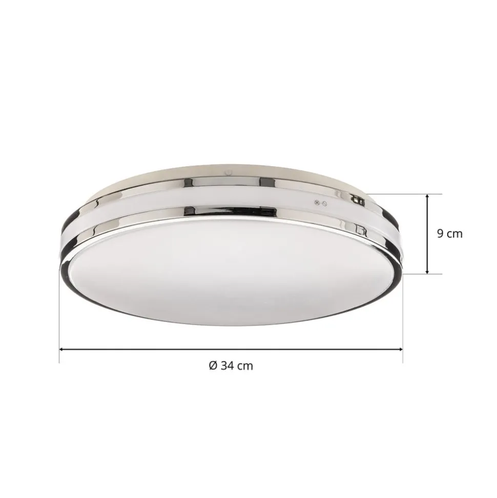 Arcchio Sinovu LED-loftlampe til badeværelset, krom, 34 cm