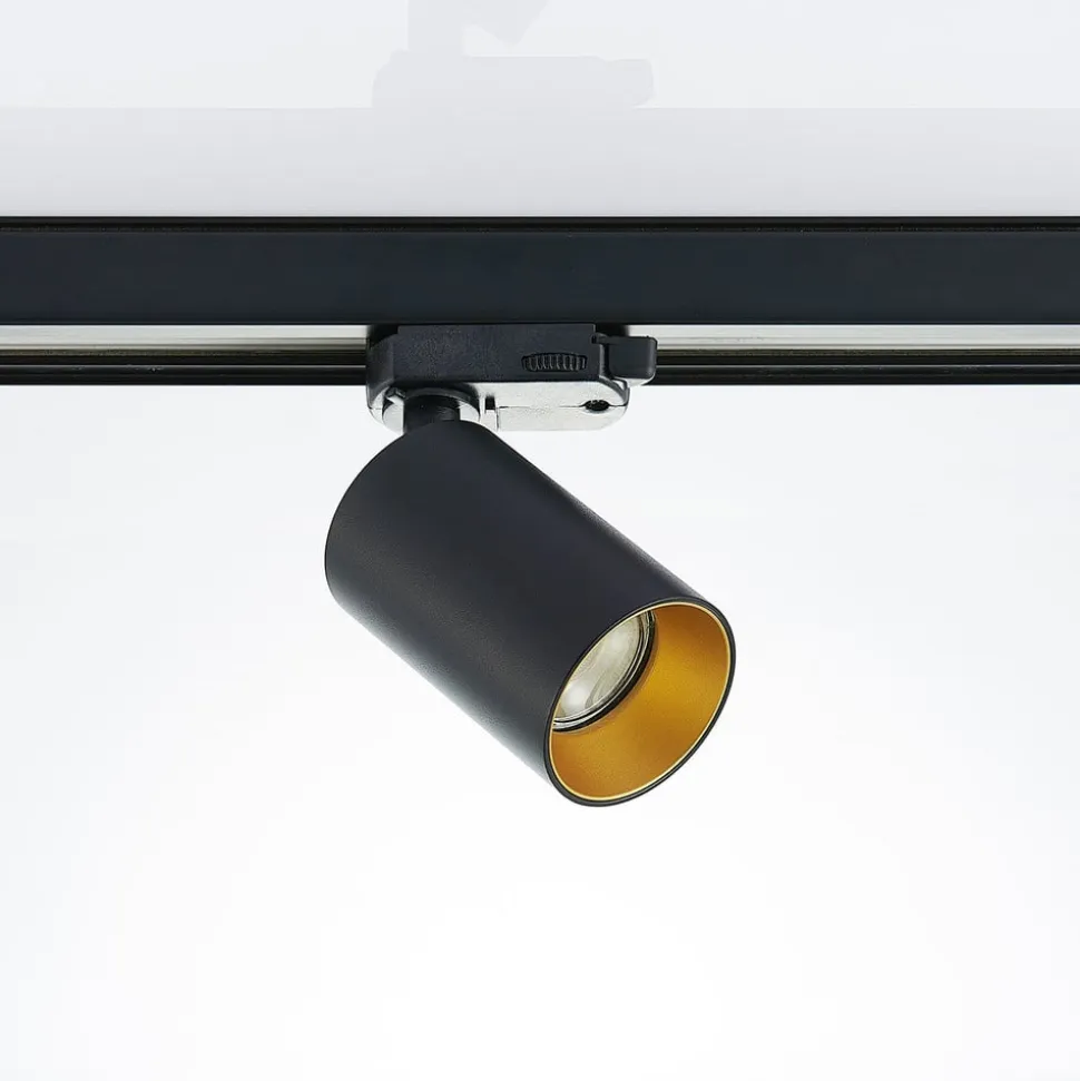 Arcchio skinnespot Brinja, sort, Ø 6 cm, 3-faset