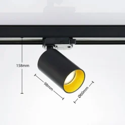 Arcchio skinnespot Brinja, sort, Ø 6 cm, 3-faset