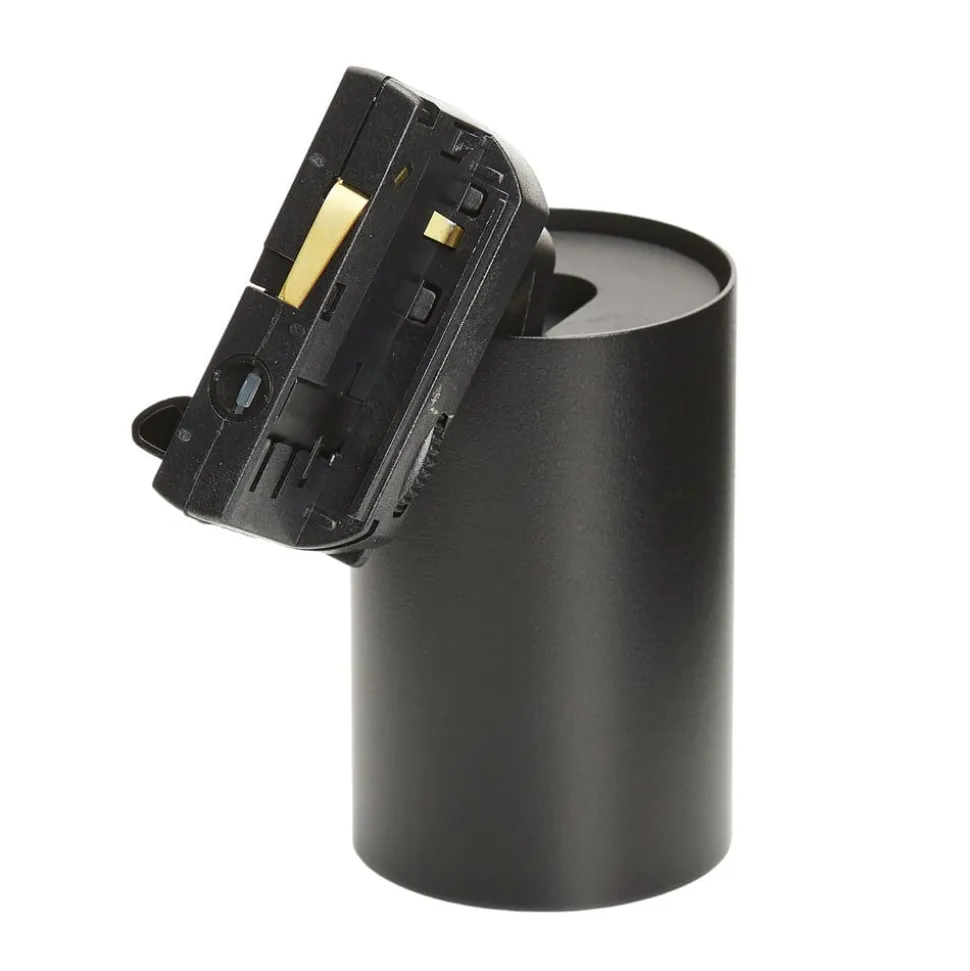 Arcchio skinnespot Brinja, sort, Ø 6 cm, 3-faset