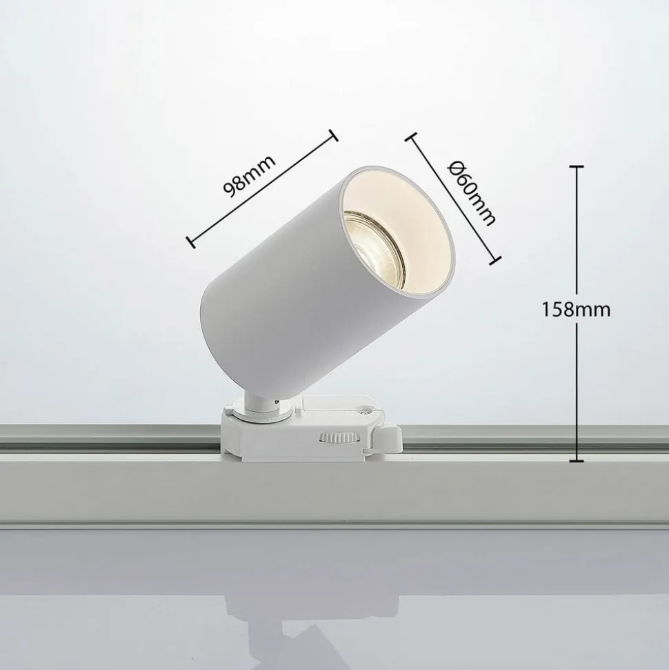 Arcchio skinnespot Brinja, hvid, Ø 6 cm, 3-faset, GU10