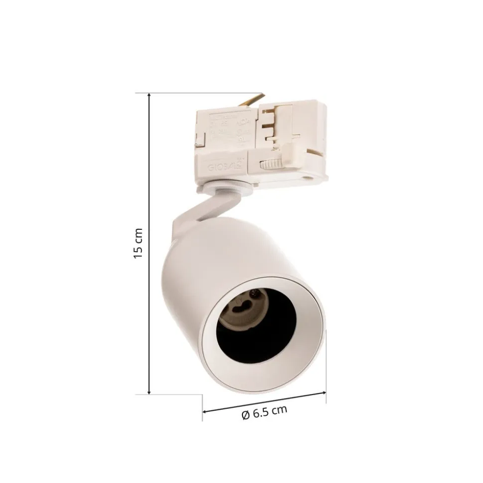 Arcchio skinnespot Brinja, hvid, Ø 7 cm, 3-faset, GU10